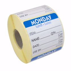 50mm Square Day of the Week Labels - Monday