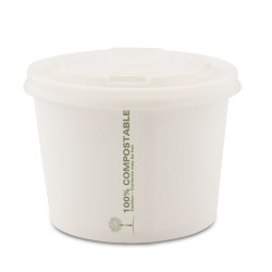 8oz Compostable Soup Bowls & Lid Combo