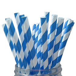 Blue & white Angled Pointy Straws