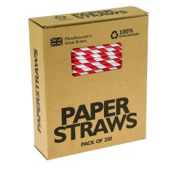 Cocktail Straws - Red & White Stripe